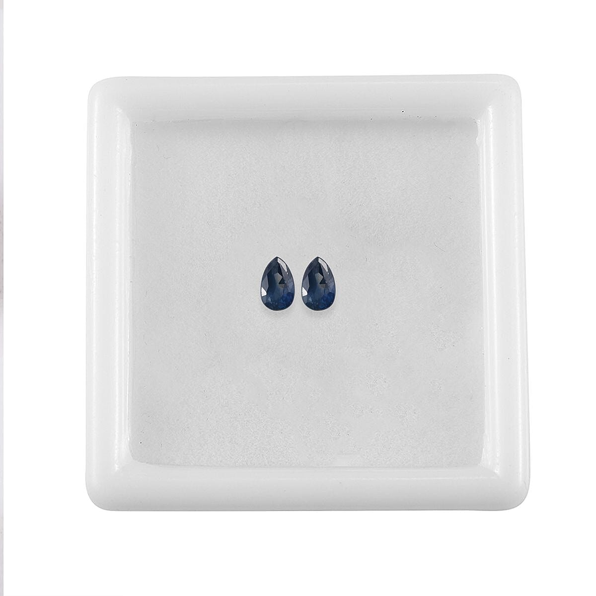 Premium Blue Sapphir Set of 2 (Pear 5x3 mm) 0.37 ctw Loose Gemstone