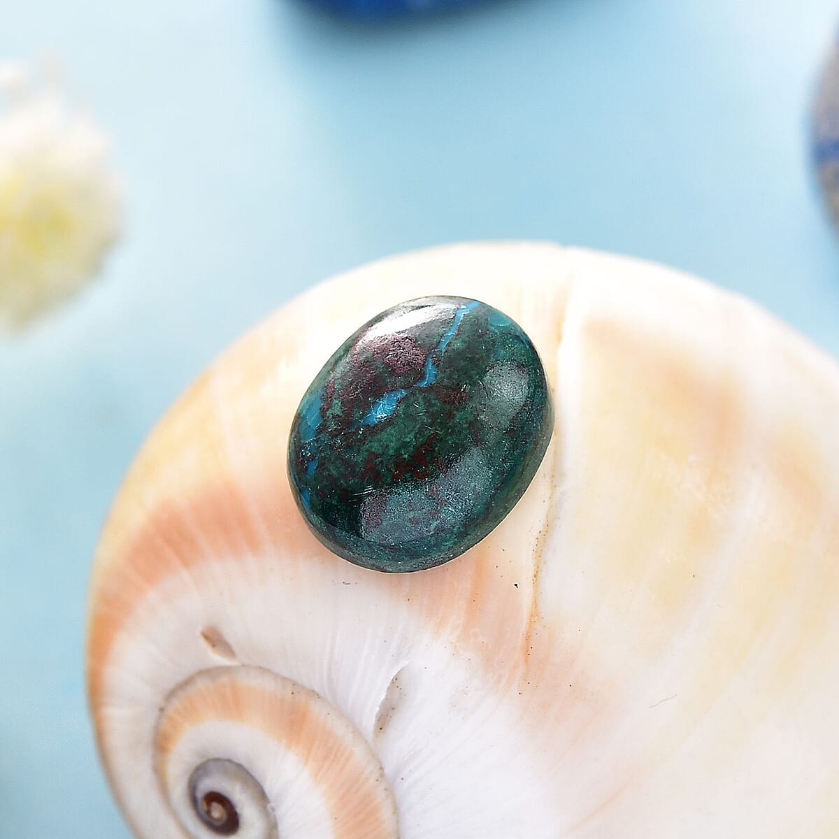 Australian Chrysocolla (Ovl 12x10 mm) 5.48 ctw Loose Gemstone image number 1