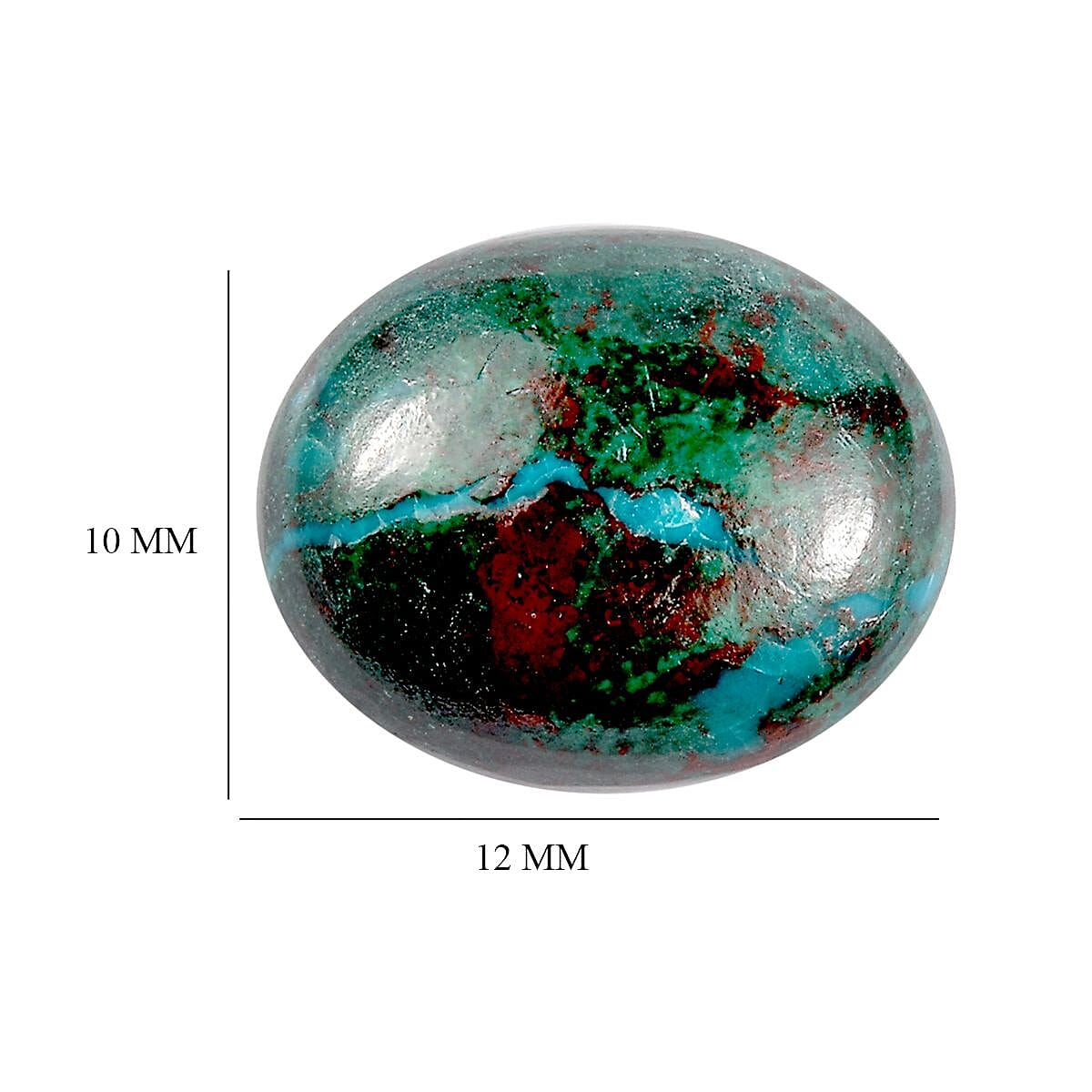 Australian Chrysocolla (Ovl 12x10 mm) 5.48 ctw Loose Gemstone image number 4