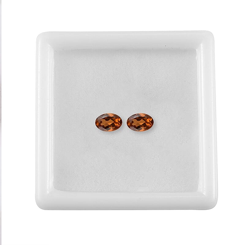 AA Ratnapura Hessonite Garnet Set of 2 (Ovl 6x4 mm) 1.02 ctw