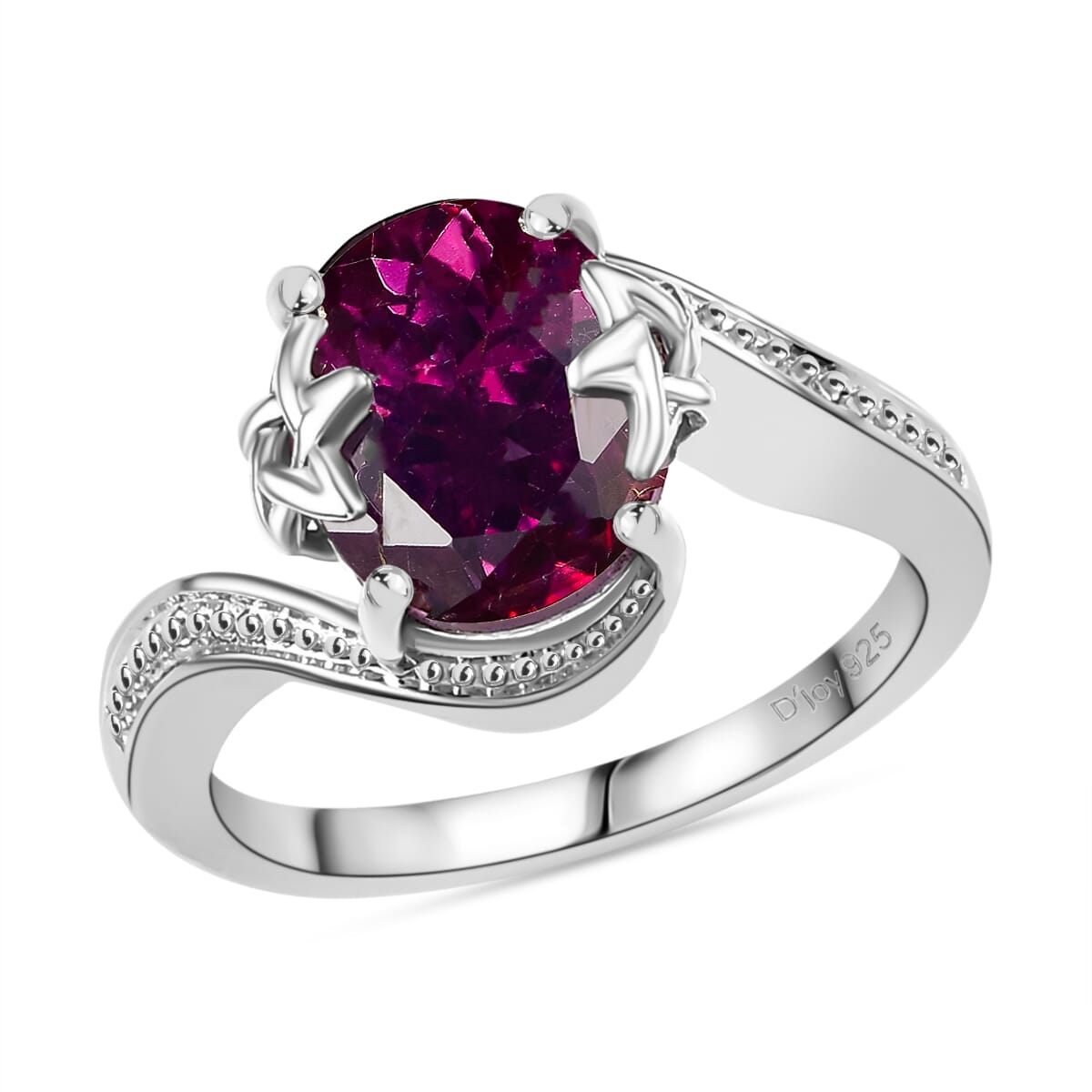 D'Joy Crimson Mystic Topaz 4.20 ctw Celestial Allure Ring in Rhodium Over Sterling Silver (Size 7.0) image number 0
