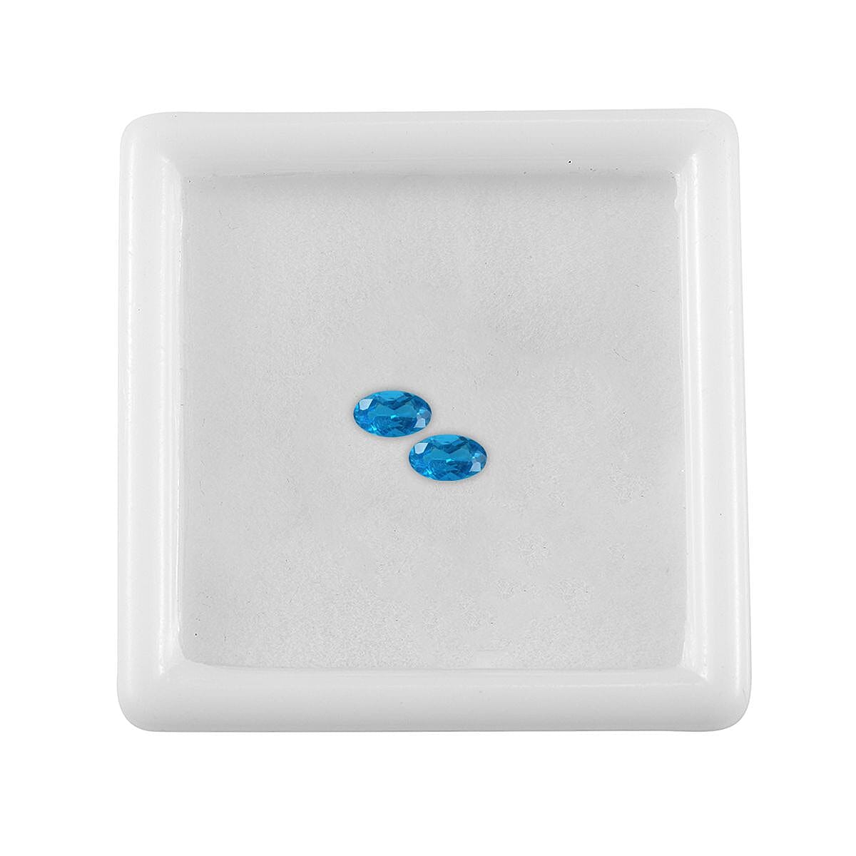 Malgache Neon Apatite Set of 2 (Ovl 5x3 mm) 0.42 ctw