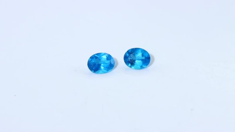 AA Malgache Neon Apatite Set of 2 (Ovl 5x4 mm) 0.69 ctw Loose Gemstone