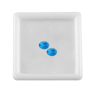 AA Malgache Neon Apatite Set of 2 (Ovl 5x4 mm) 0.69 ctw Loose Gemstone