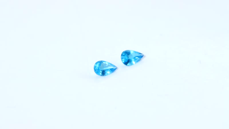 AA Malgache Neon Apatite Set of 2 (Pear 5x3 mm) 0.36 ctw Loose Gemstone
