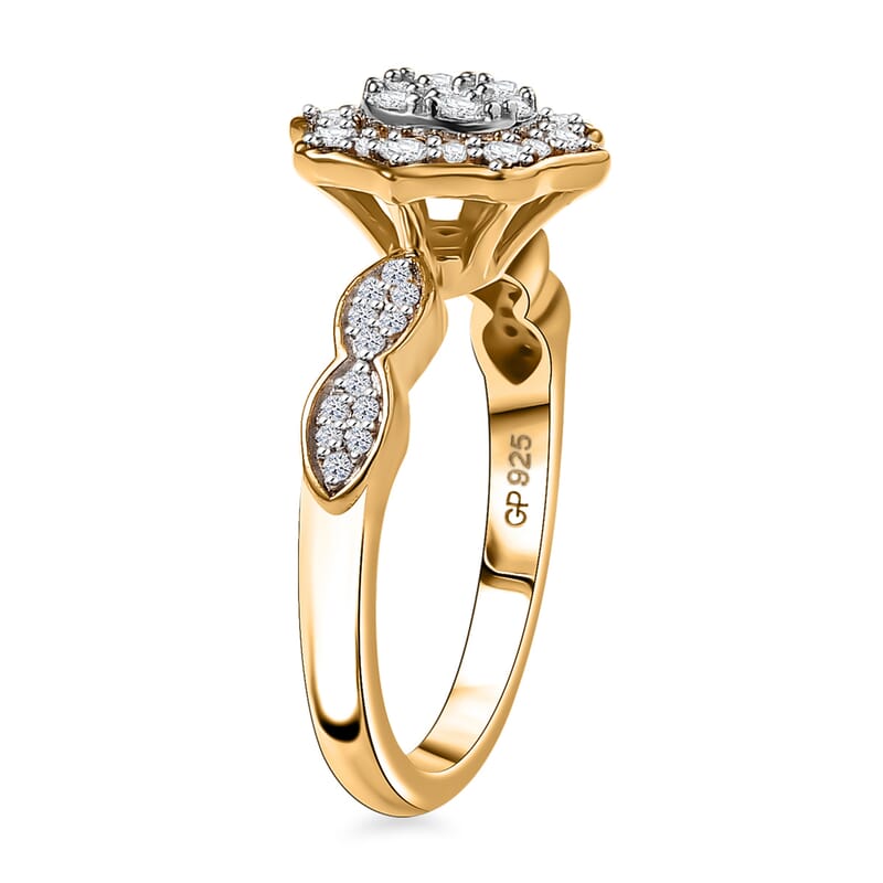 Royal Art Deco Collection Lab Grown Diamond G, SI 0.50 ctw Ring in 18K Vermeil Yellow Gold Over Sterling Silver (Size 10.0)
