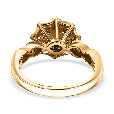 Royal Art Deco Collection Lab Grown Diamond G, SI 0.50 ctw Ring in 18K Vermeil Yellow Gold Over Sterling Silver (Size 10.0)