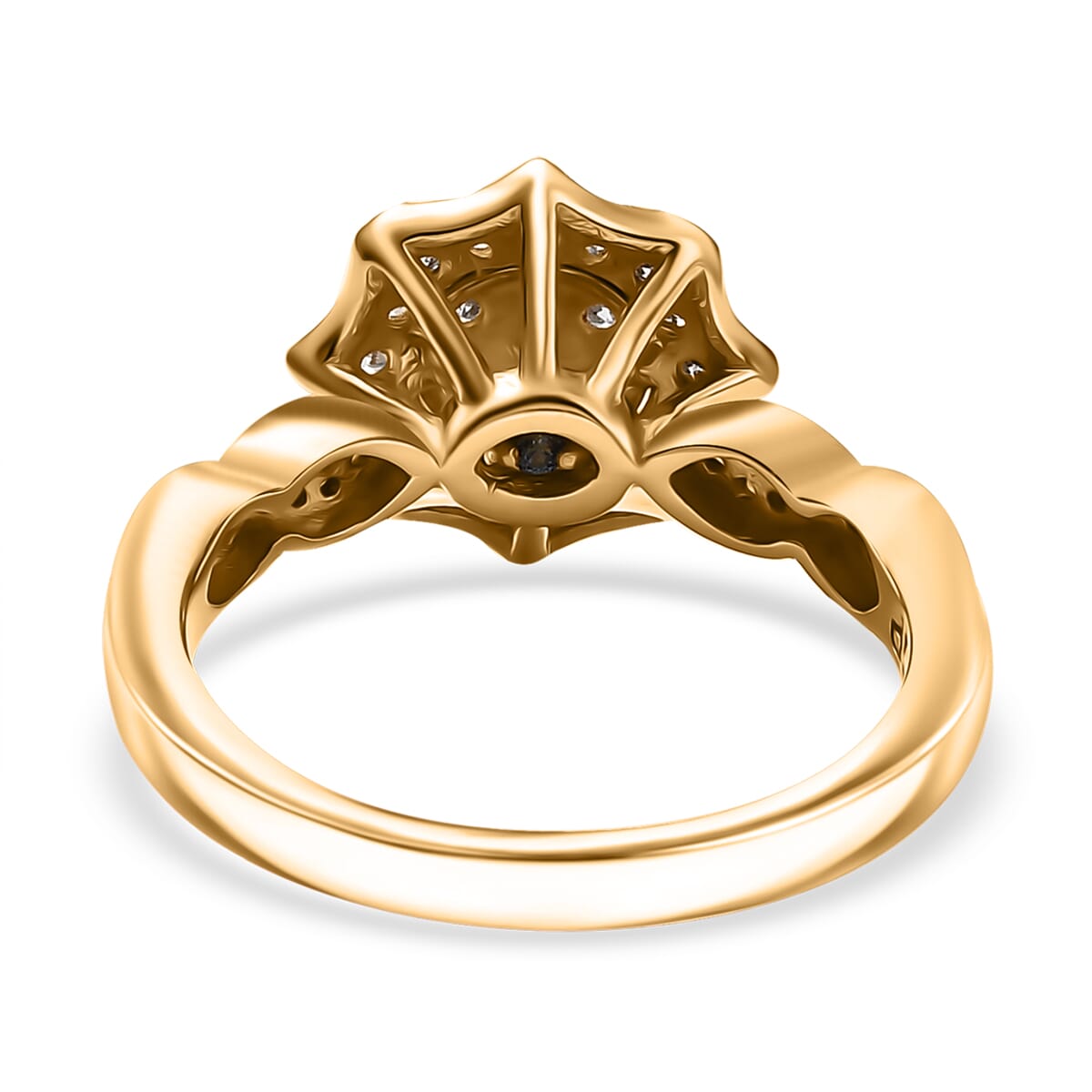 GP Royal Art Deco Collection Luxuriant Lab Grown Diamond G, SI 0.50 ctw Ring in 18K Vermeil Yellow Gold Over Sterling Silver (Size 7.0) image number 4