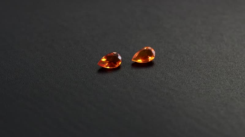 Premium Jalisco Fire Opal Set of 2 (Pear 5x3 mm) 0.21 ctw