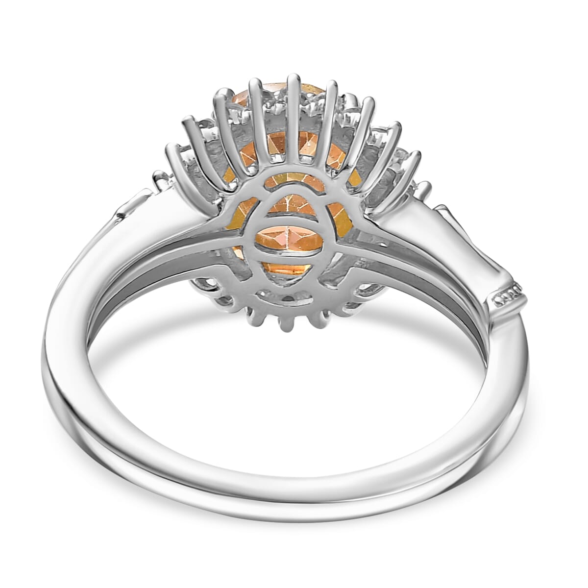 D'Joy Twilight Mystic Topaz and White Zircon 2.65 ctw Ember Glow Ring in Rhodium Over Sterling Silver (Size 7.0)  image number 4