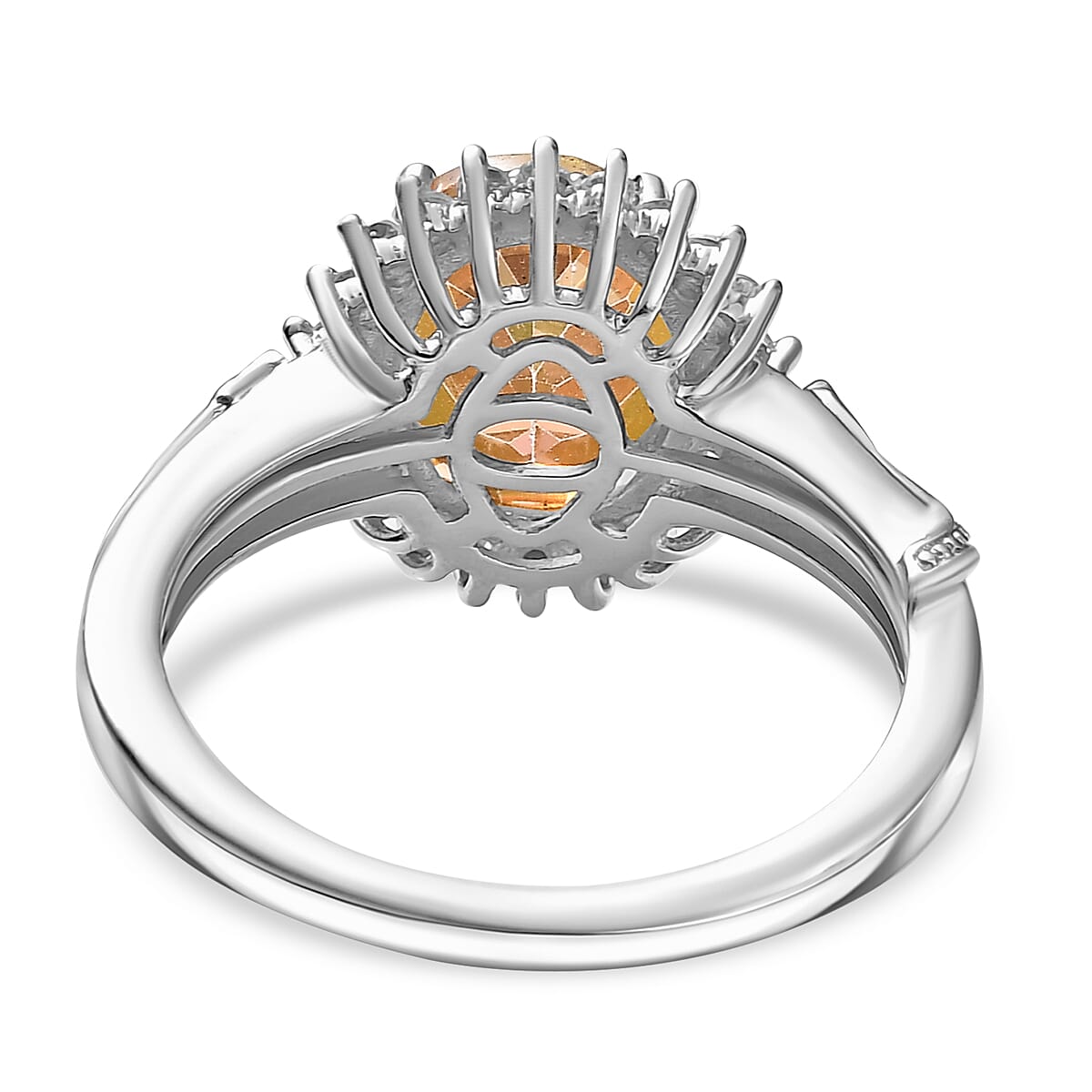D'Joy Twilight Mystic Topaz and White Zircon 2.65 ctw Ember Glow Ring in Rhodium Over Sterling Silver (Size 9.0)  image number 4