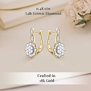 Royal Art Deco Collection Lab Grown Diamond G SI 1.00 ctw Earrings in 18K Vermeil YG Over Sterling Silver