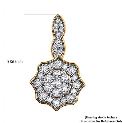 GP Royal Art Deco Collection Lab Grown Diamond G SI 1.00 ctw Earrings in 18K Vermeil YG Over Sterling Silver