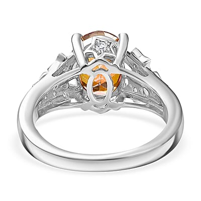 D'Joy Ecstasy Mystic Topaz and White Zircon 3.25 ctw Stars Ring in Rhodium Over Sterling Silver (Size 6.0)