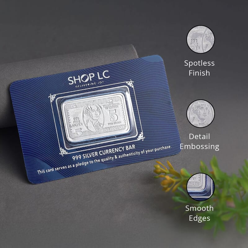999.9 Fine Silver Currency Bar 5 Grams