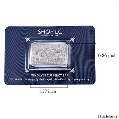 999.9 Fine Silver Currency Bar 5 Grams