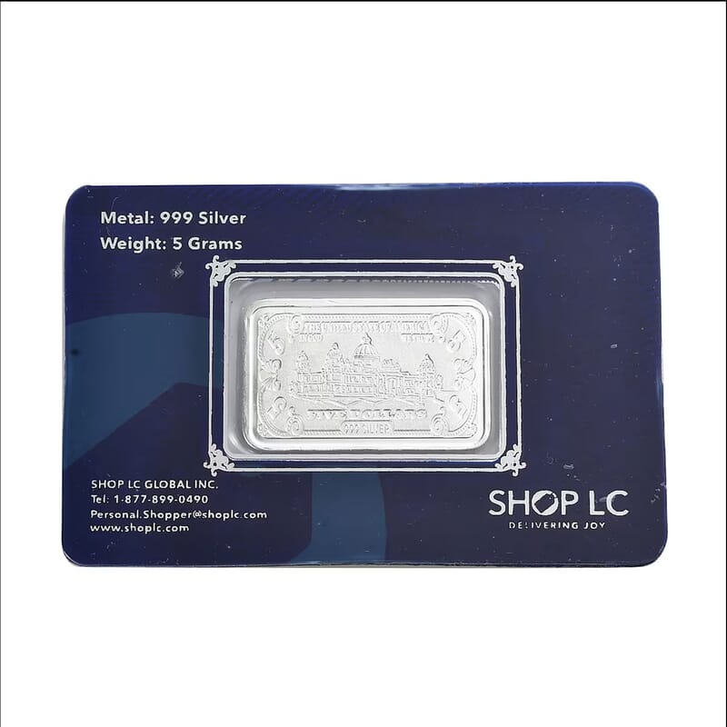 999.9 Fine Silver Currency Bar 5 Grams
