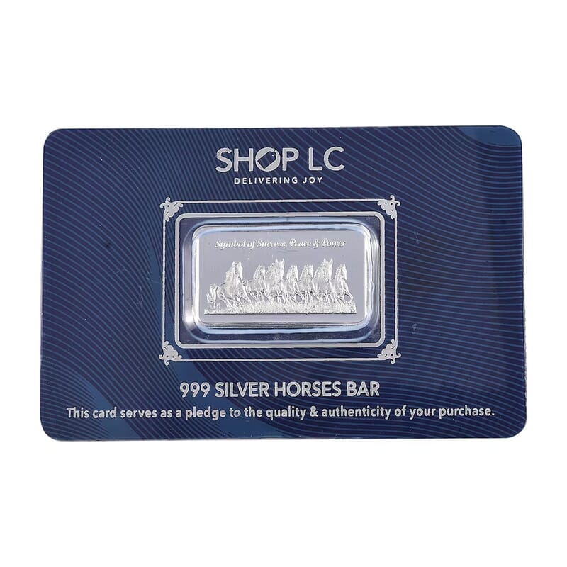 999.9 Fine Silver Seven Horses of Fortune - Prosperity Bar 5 Grams