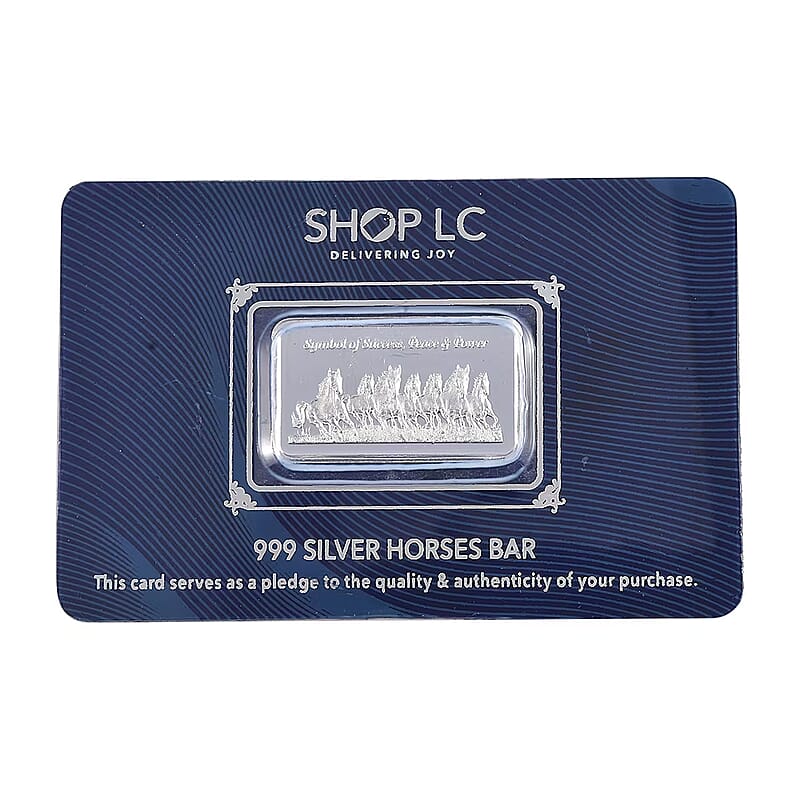 999.9 Fine Silver Seven Horses of Fortune - Prosperity Bar 5 Grams