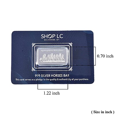 999.9 Fine Silver Seven Horses of Fortune - Prosperity Bar 5 Grams