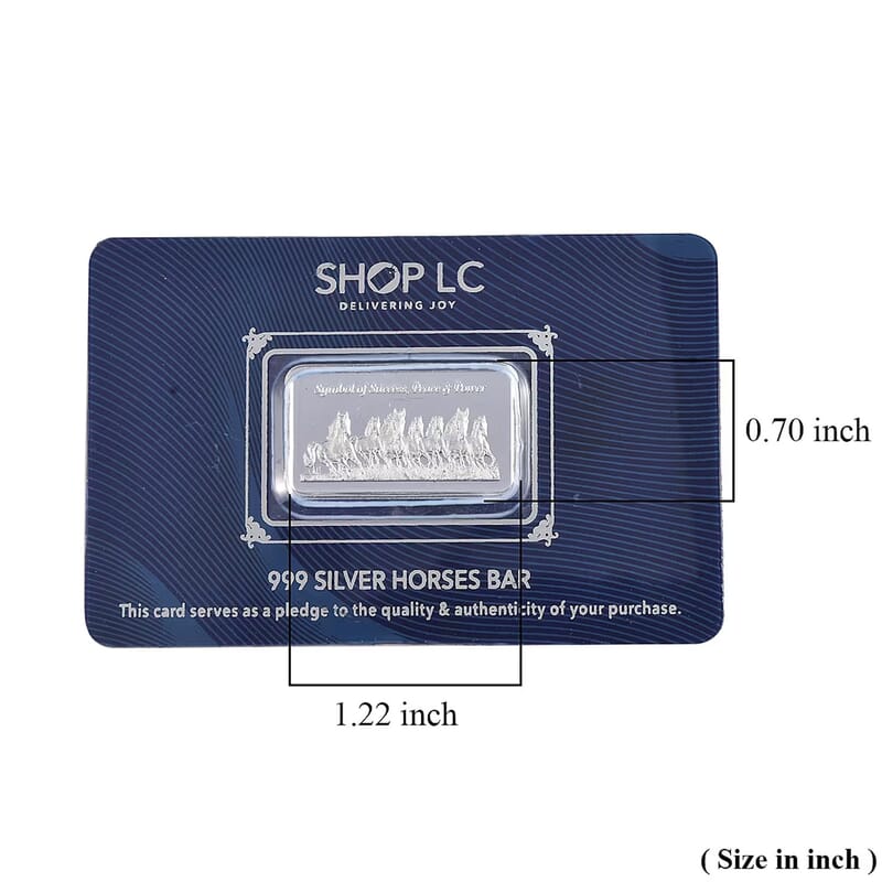 999.9 Fine Silver Seven Horses of Fortune - Prosperity Bar 5 Grams