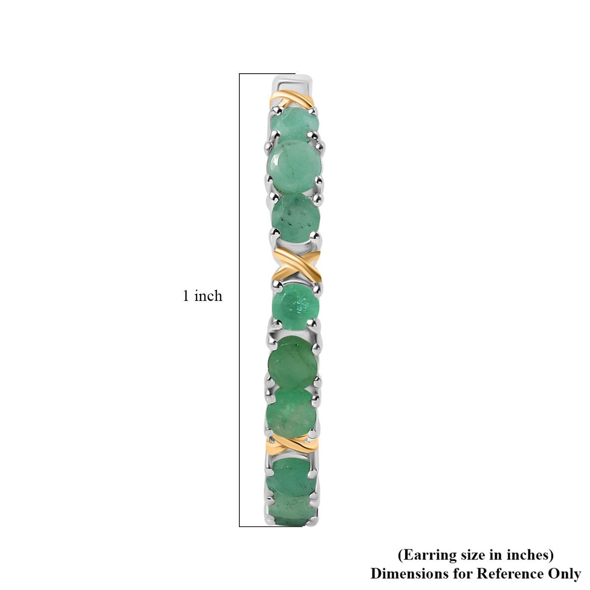 Karis Emerald 2.50 ctw Hoop Earrings in 18K YG Plated image number 4