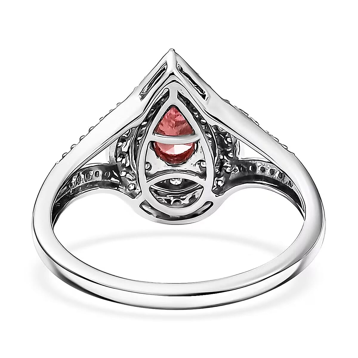 SGL Certified 950 Platinum Luxuriant Lab Grown Pink Diamond (VS) Teardrop Ring (Size 5.5) (Del. in 8-10 Days) 1.00 ctw image number 7