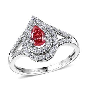 SGL Certified Luxuriant Lab Grown Pink Diamond VS 1.00 ctw Teardrop Ring in 950 Platinum (Size 6.0)