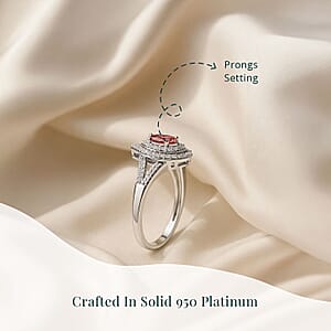 SGL Certified 950 Platinum Luxuriant Lab Grown Pink Diamond (VS) Teardrop Ring (Size 6.5) (Del. in 8-10 Days) 1.00 ctw