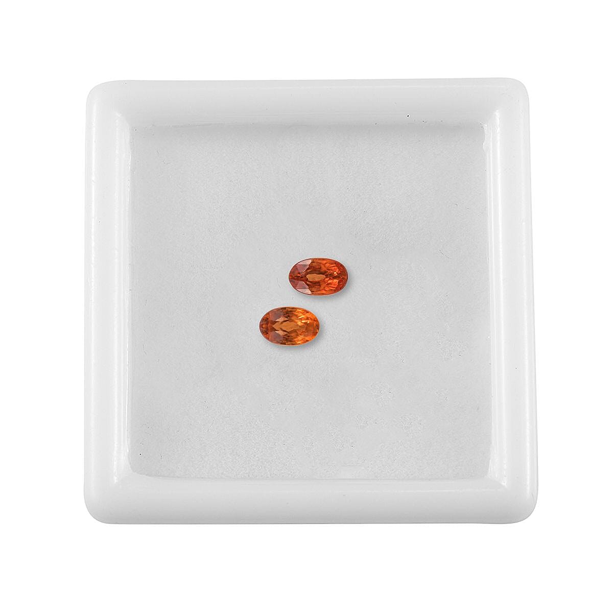 Orange Sapphire Set of 2 (Ovl 5x3 mm) 0.58 ctw
