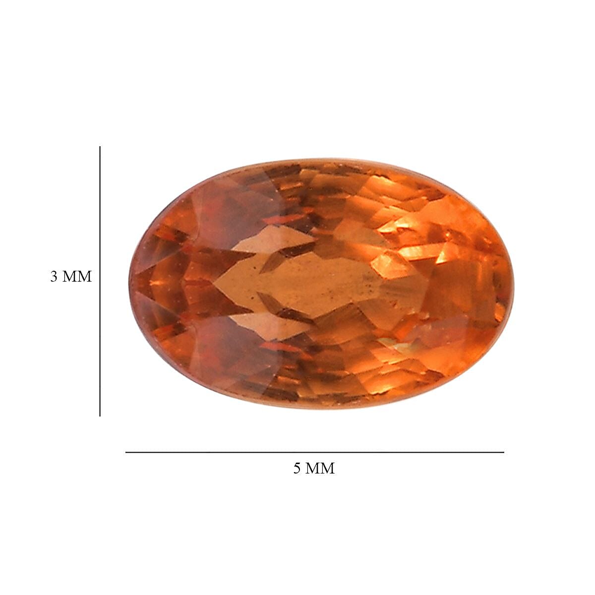 Orange Sapphire Set of 2 (Ovl 5x3 mm) 0.58 ctw