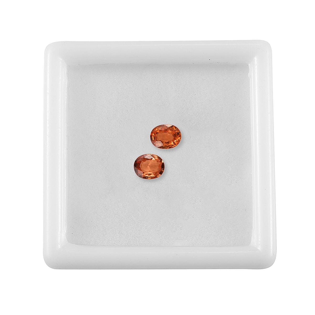 Orange Sapphire Set of 2 (Ovl 5x4 mm) 0.80 ctw image number 3