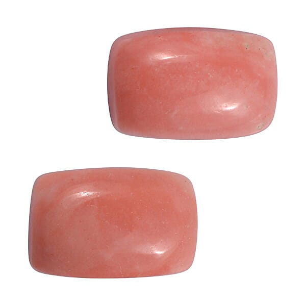 Peach Opal Set of 2 (Cush 6x4 mm) 0.73 ctw