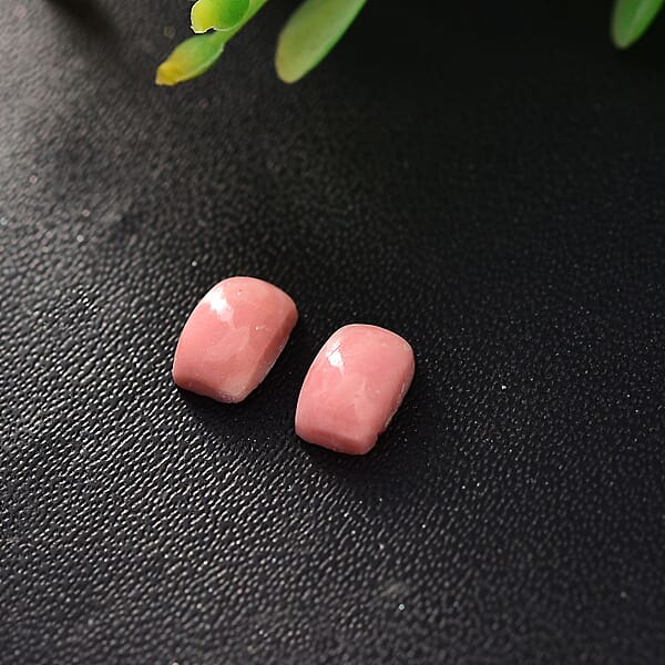 Peach Opal Set of 2 (Cush 6x4 mm) 0.73 ctw