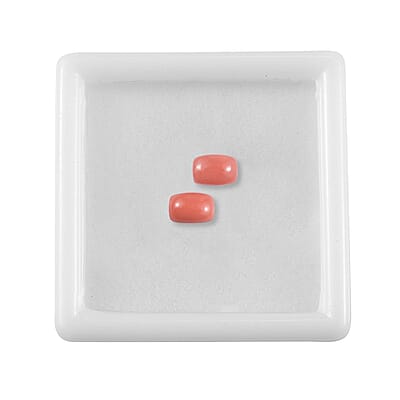 AAA Peach Opal Set of 2 (Cush 6x4 mm) 0.75 ctw