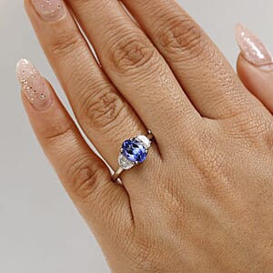 Premium Tanzanite and Luxuriant Lab Grown Diamond E-F VS 2.15 ctw Ring in 950 Platinum (Size  7.0)