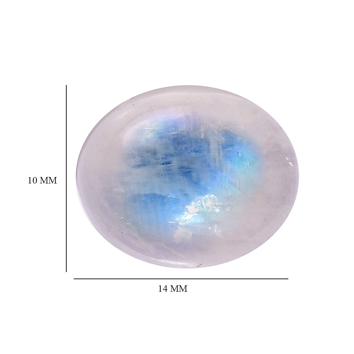 Rainbow Moonstone (Oval 12x10 mm) 4.42 ctw Loose Gemstone