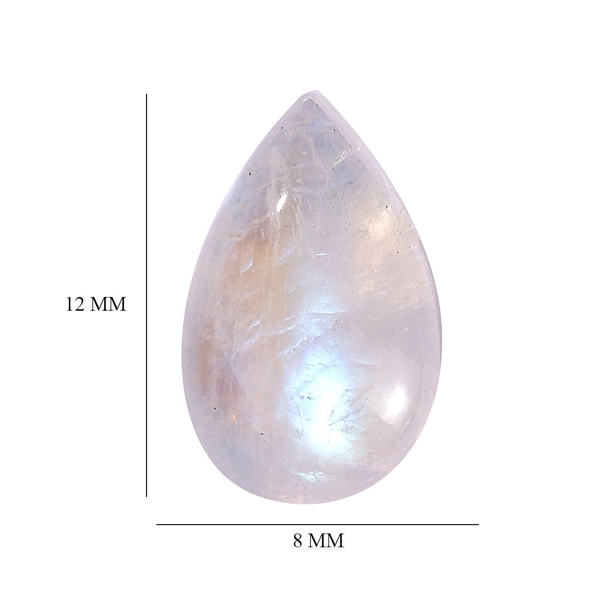 Rainbow Moonstone (Pear 12x8 mm) 3.06 ctw Loose Gemstone