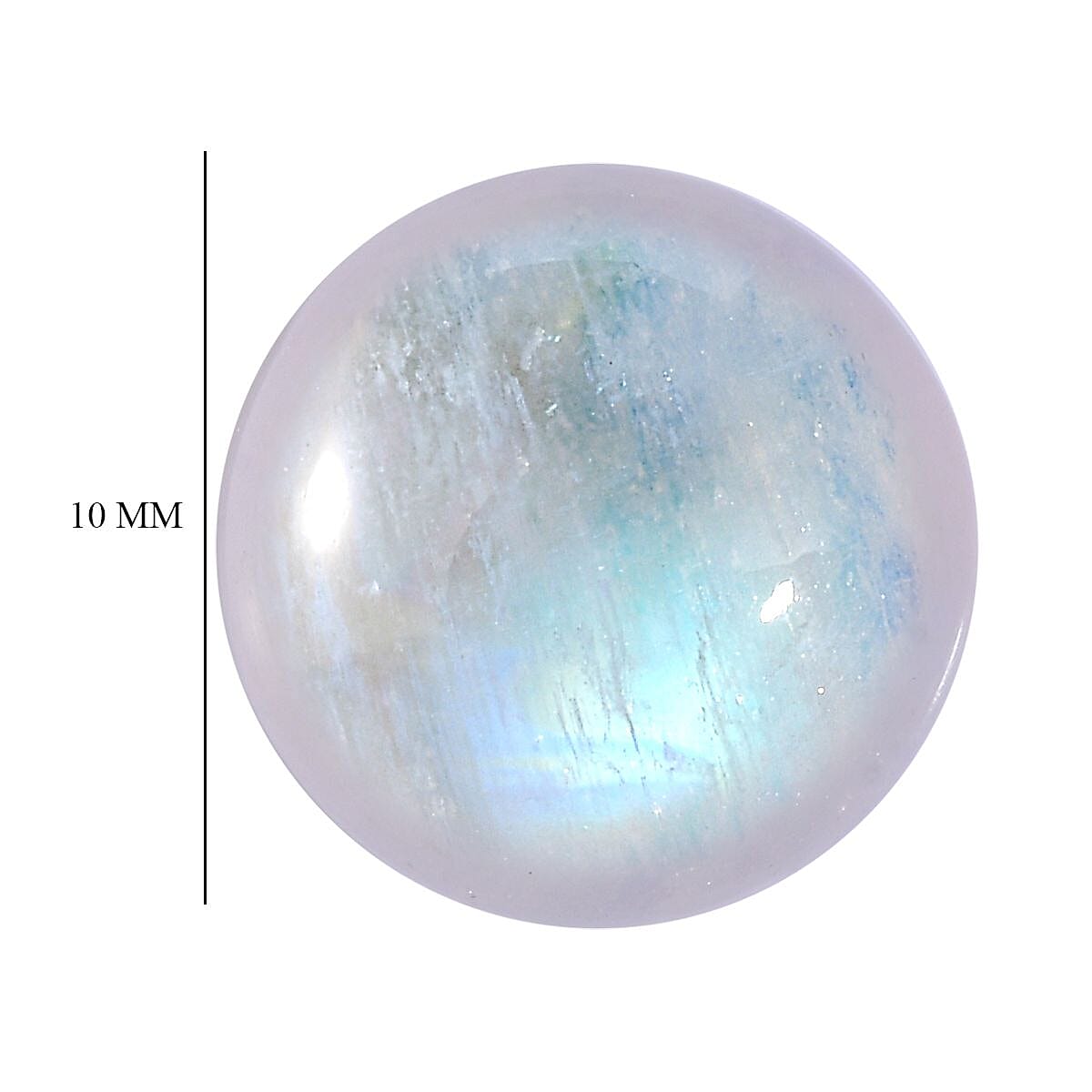 AA Rainbow Moonstone (Rnd 10 mm) 4.57 ctw Loose Gemstone
