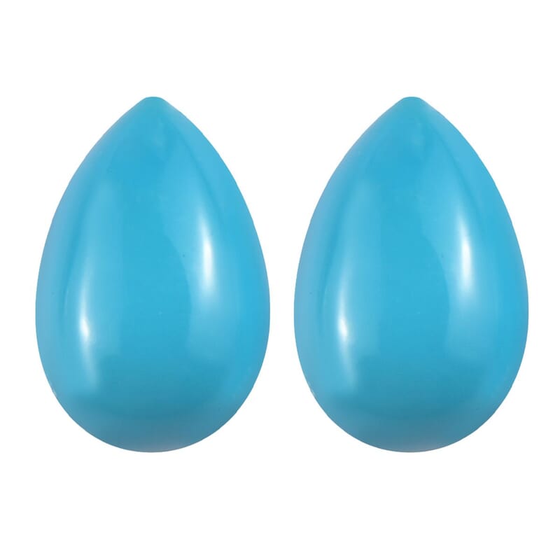 AA Sleeping Beauty Turquoise Set of 2 (Pear 6x4 mm) 0.89 ctw
