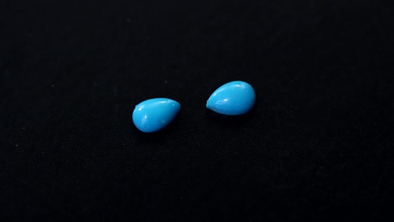 AA Sleeping Beauty Turquoise Set of 2 (Pear 6x4 mm) 0.89 ctw