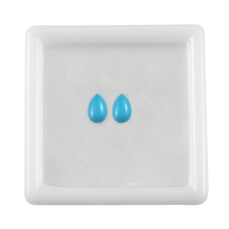 AA Sleeping Beauty Turquoise Set of 2 (Pear 6x4 mm) 0.89 ctw