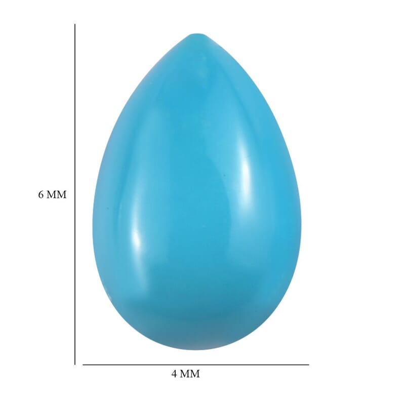 AA Sleeping Beauty Turquoise Set of 2 (Pear 6x4 mm) 0.89 ctw