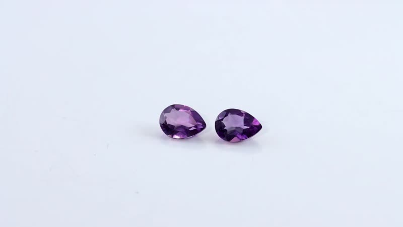 Uruguayan Amethyst Set of 2 (Pear 7x5 mm) 1.19 ctw