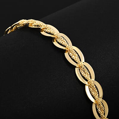 Italian Regal Oval Link Chain Bracelet in 10K Yellow Gold (7.50 In) 4.18 Grams