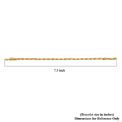 Italian Regal Oval Link Chain Bracelet in 10K Yellow Gold (7.50 In) 4.18 Grams