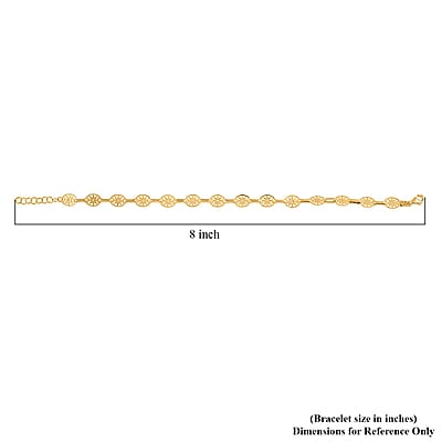 Italian Celestial Wheel Chain Bracelet in 10K Yellow Gold (7-8In) 1.45 Grams