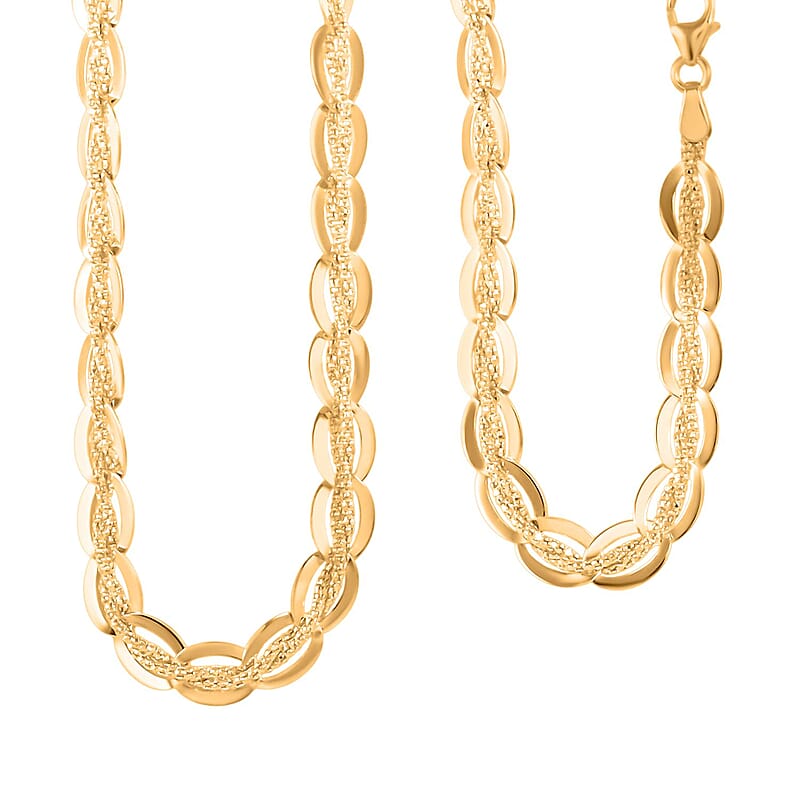 Italian Regal Oval Link Chain Necklace in 10K Yellow Gold 9.8 Grams 18 Inches