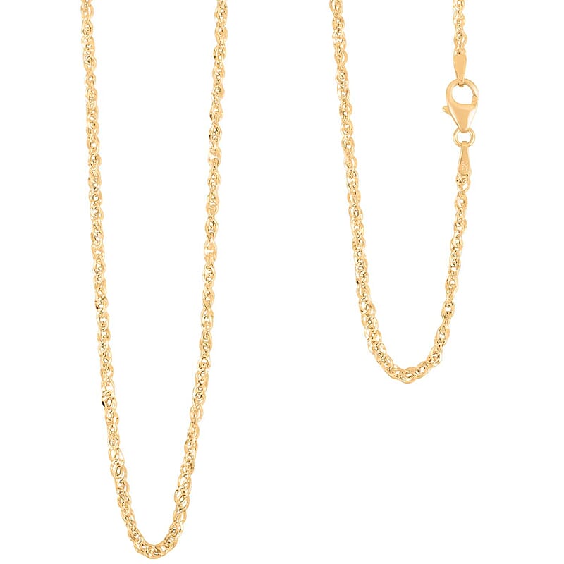 Italian Fancy Link Necklace in 10K Yellow Gold 1.3 Grams 18 Inches
