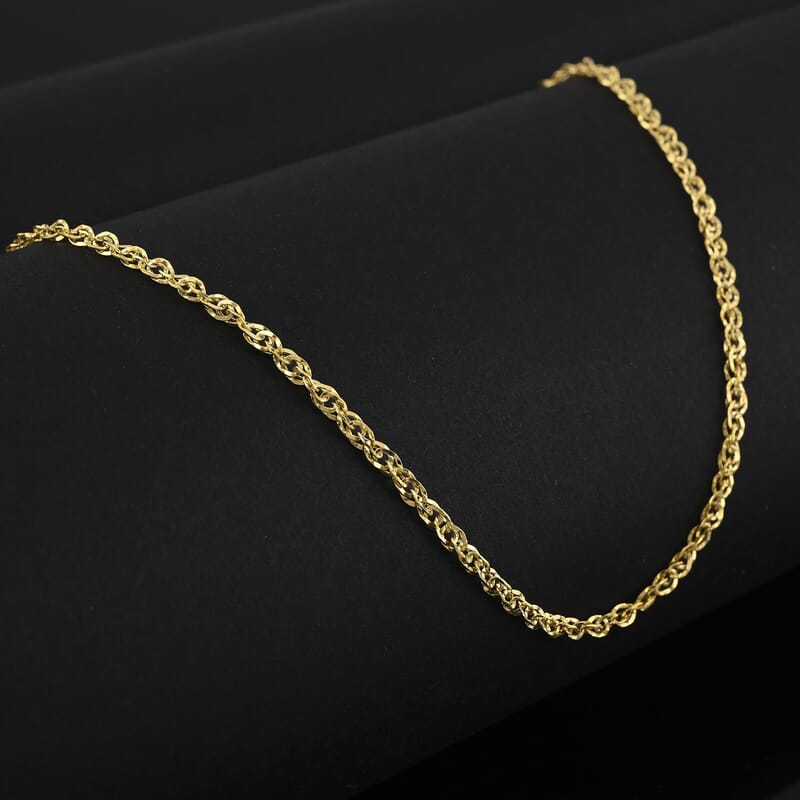 Italian Fancy Link Necklace in 10K Yellow Gold 1.3 Grams 18 Inches